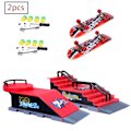 Miniatyrbillede 2 af 5: 2 Sæt Mini Finger Skateboard og Rampe Tilbehørssæt