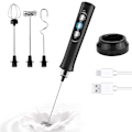 Miniatyrbilde 1 av 5: Melkeskummer Håndholdt Elektrisk Skummaskin USB Oppladbar Kaffeskummer for Kaffe, Latte, Cappuccino, Eggevisper, Varm Sjokolade