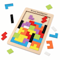 Miniatyrbillede 2 af 7: Tetris Tangram Træpuslespil Didaktisk Læringslegetøj Stk. Intelligens Pædagogisk Legetøj til Børn i Alderen 3 År og Op