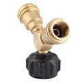 Miniatyrbild 1 av 8: Tank Gas Propane Y-splitter Tee Adapter Connector Valve för Utomhus BBQ Cylinder
