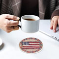 Miniatyrbillede 4 af 5: Absorberende keramiske sten coasters, Guldsmed, Sten coasters