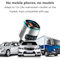 Pikkukuva 5 / 5: V5.0 Bluetooth FM-lähetin autoon, QC3.0 & LED-taustavalaistu langaton Bluetooth-sovitin musiikkisoitin/autosarja handsfree-puheluilla