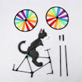 Miniatyrbild 3 av 3: Trädgårdsvindkvarn vindkvarnar katt hund cykel regnbåge vindhjul utomhus vindkvarn leksak dekor