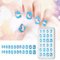 Miniatyrbild 3 av 5: Barn nagelpress med förlimmat full täckande glitter gradient regnbåge korta falska nagelkit barn söt present liten flicka nagelkonst dekoration