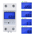 Miniatyrbild 4 av 5: [2 stycken] elmätare 5-80A 230V 50Hz digital elmätare med LCD-skärm elektrisk divisionsmätare 1-fas 2-polig 2P DIN-skena