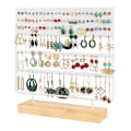 Miniatyrbillede 1 af 5: Øreringeholder Display Stativ 3-Tier Ørestik Holder Smykke Organizer Ørestik Øreringeholder 144 Huller med Træbase Stativ Display Stativ til Kvinder