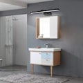 Miniatyrbillede 3 af 5: LED Badeværelsesspejllampe 50cm, 12W, IP44 Vandtæt Badeværelsesvæglampe 180° Roterbar, Moderne Badeværelsesspejllampe, Kølig Hvid 5500K, Sort