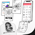 Miniatyrbillede 2 af 5: Mini Printer - Lommeprinter til Smartphone, Blækfri Mobiltelefon Termisk Printer, Bluetooth Bærbar Mobilprinter til iPhone, Bærbar Klistermærkeproducent