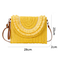 Miniatyrbillede 2 af 5: Flettet taske halm crossbody taske ferie flettet taske