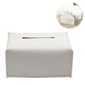 Miniatyrbillede 2 af 5: Servietboks Cover, Moderne Dekorativt Læder Rektangulær Servietboks Etui Organizer Holder til Toiletbord, Natborde, Stue, Kontor