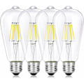 Miniatyrbillede 1 af 5: E14 LED Pære 6W ST64 LED Pære, E27 Vintage Edison LED Filament Lampe, Erstatter 60W Glødepære, 6000K Køligt Hvidt, 600 LM, Ikke-dæmpbar, Ideel til
