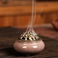 Miniatyrbillede 3 af 5: Keramisk røgelsesbrænder, kobberlåg, Buddha, antik legeringstråd, sandeltræsrøgelse, røgelse, røgelse, isknækket ovnskifte