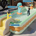 Miniatyrbillede 7 af 8: Oppustelig swimmingpool 3 lag foldbar PVC blæse swimmingpool til indendørs gårdhave orange 1,3 meter