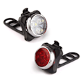 Pikkukuva 1 / 5: Polkupyörän LED-ajovalo silikonikuorella, USB-lataus, varoitusvalo takavalo setti, polkupyörän lisätarvikkeet (2 kpl)