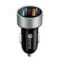 Miniatyrbillede 1 af 5: Biloplader Quick Charge 3.0 - Dobbelt USB 5.4A/30W Hurtig Biloplader Adapter - QC 3.0 3A + Smart IC 2.4A Sølv