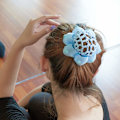 Miniatyrbillede 6 af 7: 5 stk. Hårknold Net Blomst Ballet Knold Net Hæklet Elastisk Hårnet Snood Net til Piger