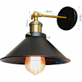 Miniatyrbillede 5 af 5: Sæt med 2 industrielle væglamper justerbar loftlampe i hat form E27 til stue korridor bar - Sort 22cm