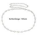 Miniatyrbillede 2 af 6: Tyndt metalbælte med rhinestone perlehjerte sæt - 11035 - Style A