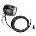 Miniatyrbillede 2 af 2: LED Aluminium E-cykel Forlygte Horn 2 I 1 Sæt Frontlys Forlygte (Sort)