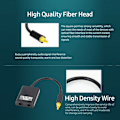 Miniatyrbillede 4 af 5: 1 til 2 Audio Adapter Digital Optisk Kabel Splitter Audio Fiber Optisk Adapter Fiber Optisk Fordeler Adapter, Sort