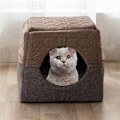 Miniatyrbilde 4 av 5: Luksuriøs katteseng for katter/kattunger/små hunder - Hule seng med avtakbart putetrekk og teppe - Foldbar innendørs/utendørs seng