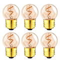 Miniatyrbillede 1 af 6: Udskiftningspærer til udendørsbelysning, Mini Globe G40 Filament Lampe E27 LED Edison Pære 2W Varm Hvid 2200K, 6 stk