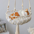 Miniatyrbillede 2 af 6: Makrame Kattehængekøje Boho Stil Kitty Hængende Gyngeseng Kæledyrsseng Kattehus