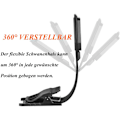 Miniatyrbillede 3 af 5: Bogmærke Boglampe, Clip-on Læselamper til Bøger i Sengen, Lysstyrkeniveauer, Blødt Lys Skånsomt for Øjnene, LED læselampe