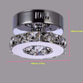 Miniatyrbillede 5 af 5: Rund krystal loftslampe lysekrone loftslampe til entré, stue, soveværelse og spisestue (hvid) - Hvid