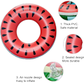 Miniatyrbild 3 av 5: Uppblåsbar vattenmelon pool float för vuxna stor simring 4 fot ring vuxna flytande utomhus simbassäng leksak festdekoration