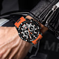 Miniatyrbillede 6 af 7: Herreure Quartz Urværk Chronograph Dato Kalender Silikonerem 30M Vandtæt Sort Blå Herreure Armbåndsur Gaver til Mænd