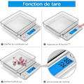 Miniatyrbillede 4 af 5: Præcisionsvægt, 500g/0,01g, 0,01g Præcisionsvægt, Køkkenvægt med Tara- og Tællefunktion, LCD-display med Baggrundsbelysning (Sølv)