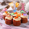 Miniatyrbillede 2 af 7: Dinosaur pynt, 42 stk. dinosaur cupcake pynt, dinosaur fest, dino tema, muffin pynt til dino tema fest, børnefødselsdag