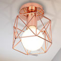 Miniatyrbillede 2 af 5: Retro Industrielt Firkantet Metal Loftslampe Sort Jern, Cube Cage Pendel E27 til Stue Soveværelse Cafe Bar Restaurant Entré
