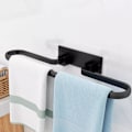 Miniatyrbilde 3 av 5: Håndkleholder uten boring, selvklebende sammenleggbar håndklestang, aluminium badehåndkleholder, matt svart gjestehåndkleholder, kjøkkenhåndkleholder, håndkle One Bar 40cm