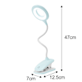 Miniatyrbilde 5 av 5: LED Clip-on Leselampe Dimbar Øyebeskyttelse Bordlampe Farge blå