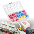 Miniatyrbillede 4 af 6: Æske med 280 elektrikerterminaler, Elektriske krympe terminaler, 280 STK isolerede elektriske terminaler, Krympe elektriske stik, Terminaler og