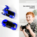 Miniatyrbillede 2 af 8: Fjernstyret Bil, Fjernstyret 360° Vægklatrende Bil, Transformationsrobot, Fjernstyret Børnebil med LED-lys, Indendørs Udendørs Gaver (Blå)