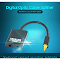 Miniatyrbillede 2 af 5: 1 til 2 Audio Adapter Digital Optisk Kabel Splitter Audio Fiber Optisk Adapter Fiber Optisk Fordeler Adapter, Sort