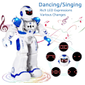 Miniatyrbillede 5 af 8: Fjernstyret robot til børn, smart programmerbar RC-robotlegetøj med gestuskontrol, LED-øjne og musik, bedste jule- og fødselsdagsgaver til børn