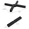 Miniatyrbillede 5 af 5: 2 stk. (sort + rød) Foldbar Silikone Dækkeserviet, Sammenklappelig Udvidbar, Letvægts, Fleksibel Holdbar Skridsikker Grydelap Krydsdesign Varmebestandige Pads Køkkenudstyr