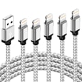 Miniatyrbilde 1 av 5: iPhone Hurtiglader 5-pakning Lightning-kabel Lang 3/3/6/6/10FT Nylonflettet USB Høyhastighets Datasynkroniseringskabel for iPhone 14 Plus/14/13/12/11 Pro Max/XS