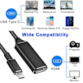 Miniatyrbillede 5 af 5: USB C til HDMI Adapter, 4K Type-C til HDMI Adapter (Thunderbolt 3 Kompatibel) med Video Audio Output til MacBook Pro 2019/2018/2017, Note 9/S9/Note