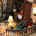 Miniatyrbild 3 av 6: Dockhus Miniatyr med Möbler, Idé DIY Trädockhus Kit LED