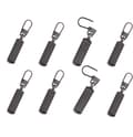 Trækstift til lynlås, 8-pak Metallic black
