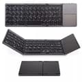 Trefällbart Bluetooth-tangentbord, Bluetooth Bärbart Mini Trådlöst Tangentbord med Touchpad Mus - Svart