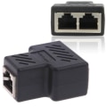 Miniatyrbild 3 av 4: 1 till 2-vägs LAN-nätverkskabel Ethernet-hona splitteradapterkontakt Svart
