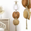 (Beige, Tre hattar stil) Makramé hatt hängare hatt hållare för vägg