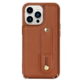 Miniatyrbild 3 av 5: Armbandskal med kortfack för iPhone 13 Pro Max - PU-läder + TPU Brown