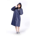 Miniatyrbild 1 av 2: Mode Regnkappa EVA Miljövänlig Tjock Regnkappa Vuxen Regn Poncho i Ett Stycke Huva Dragsko Fläckig Avslappnad 105cmx126cm x78cm BLUE1